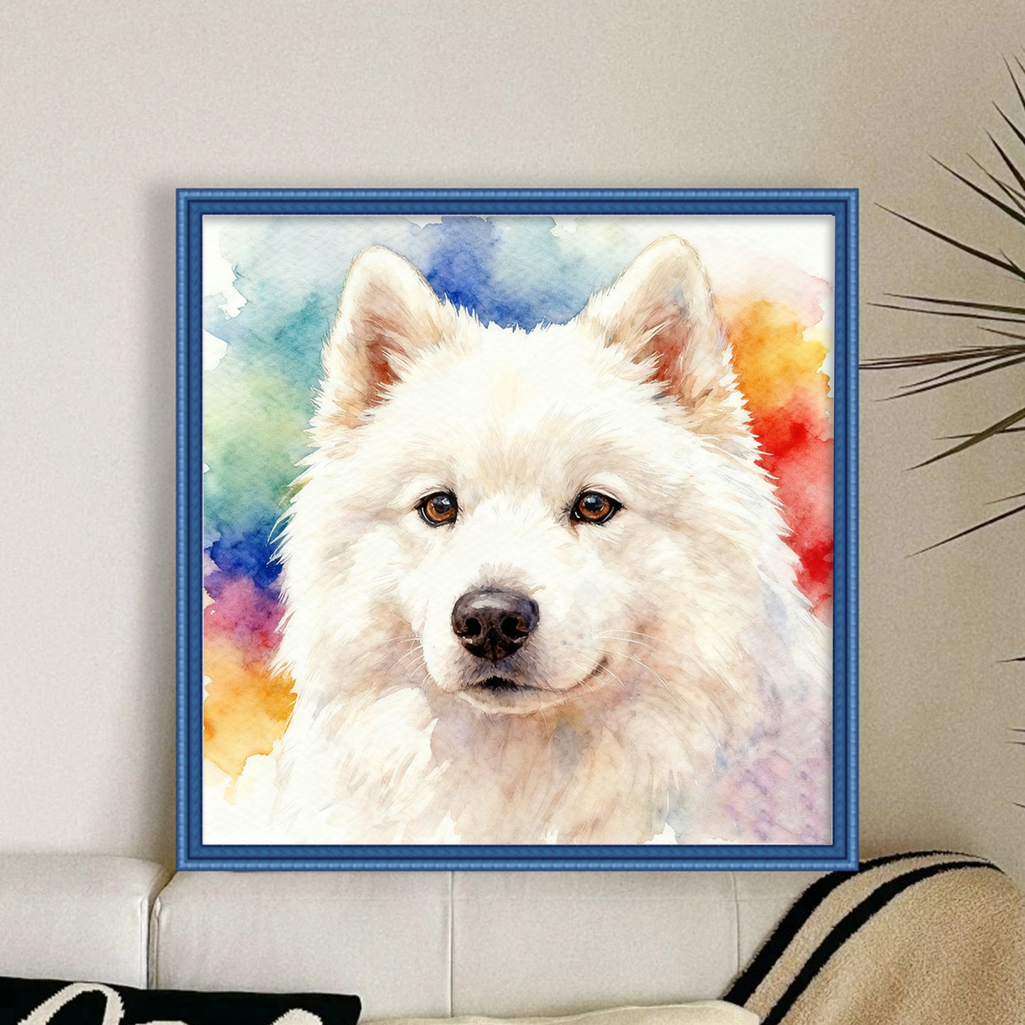 Samoyed-Dog - Full 18CT Stamped Cross Stitch 20x20CM - Huacan