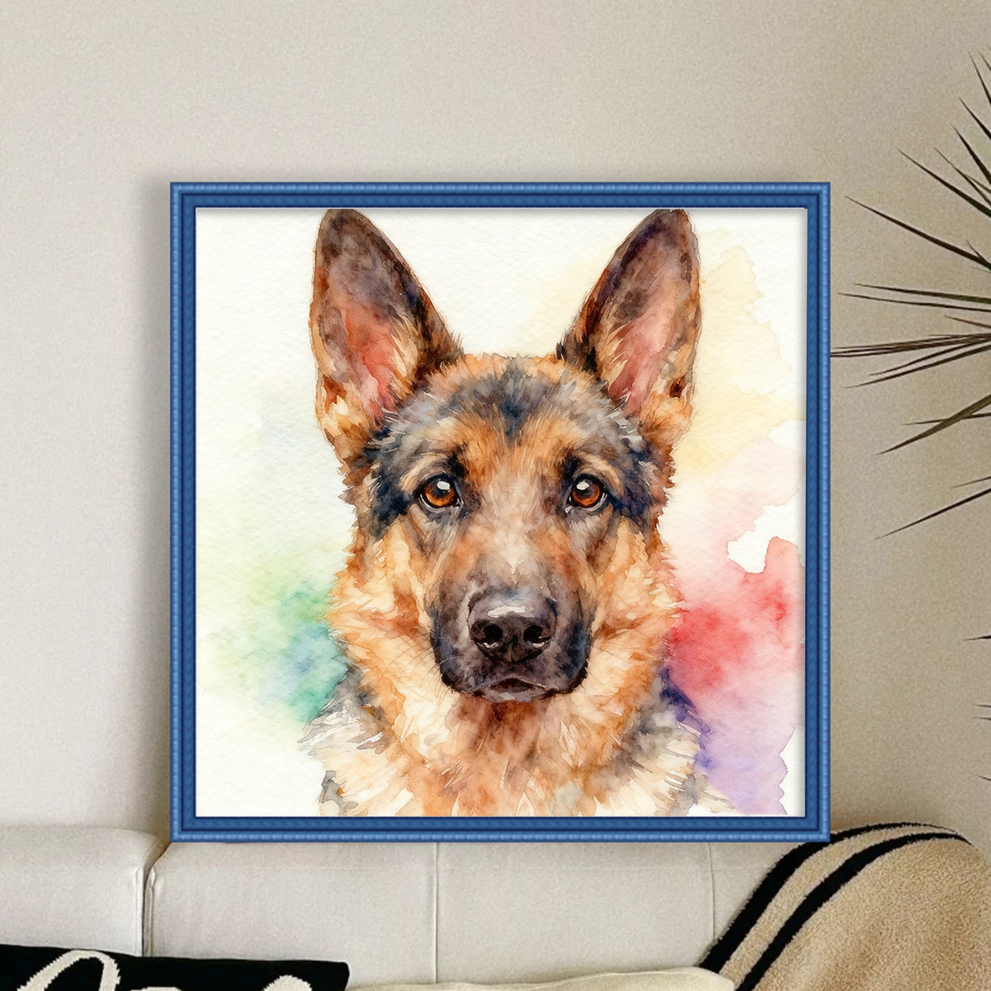 German Shepherd-Dog - Full 18CT Stamped Cross Stitch 20x20CM - Huacan