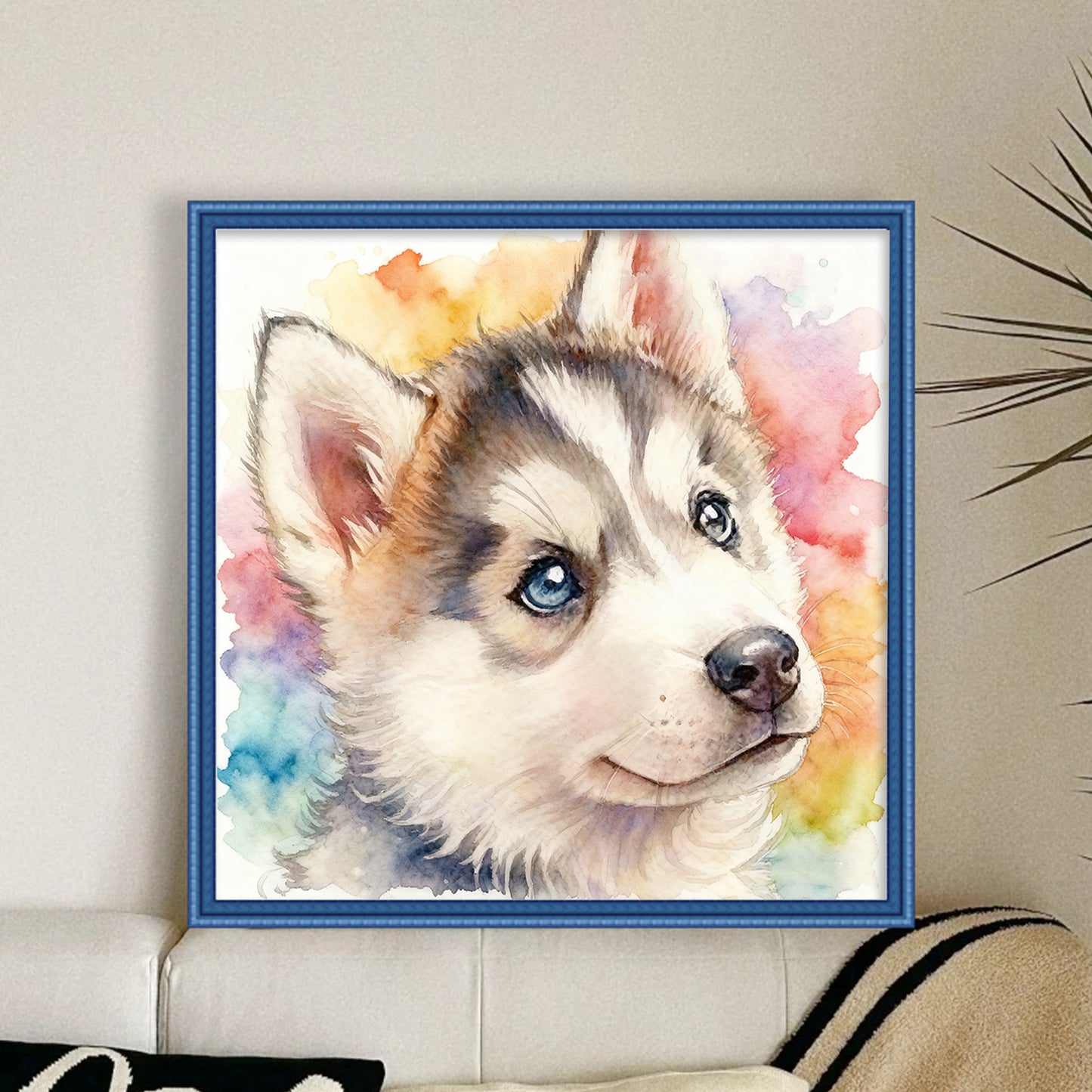 Husky-Dog - Full 18CT Stamped Cross Stitch 20x20CM - Huacan