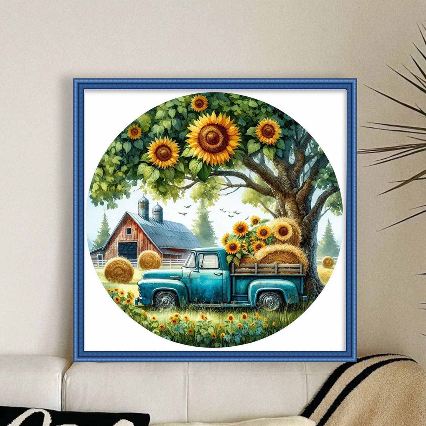 Four Seasons - Spring - Full 11CT Stamped Cross Stitch 40x40CM - Huacan
