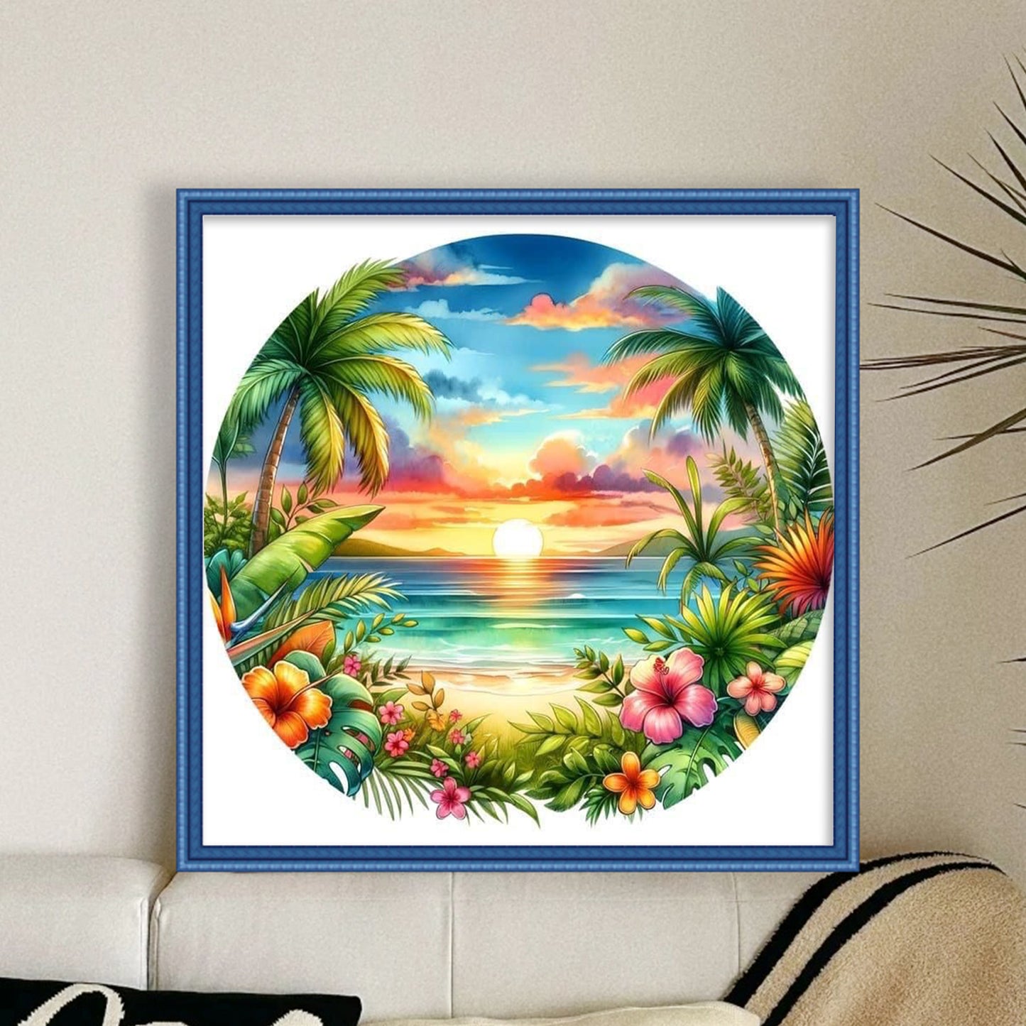 Four Seasons - Summer - Full 11CT Stamped Cross Stitch 40x40CM - Huacan