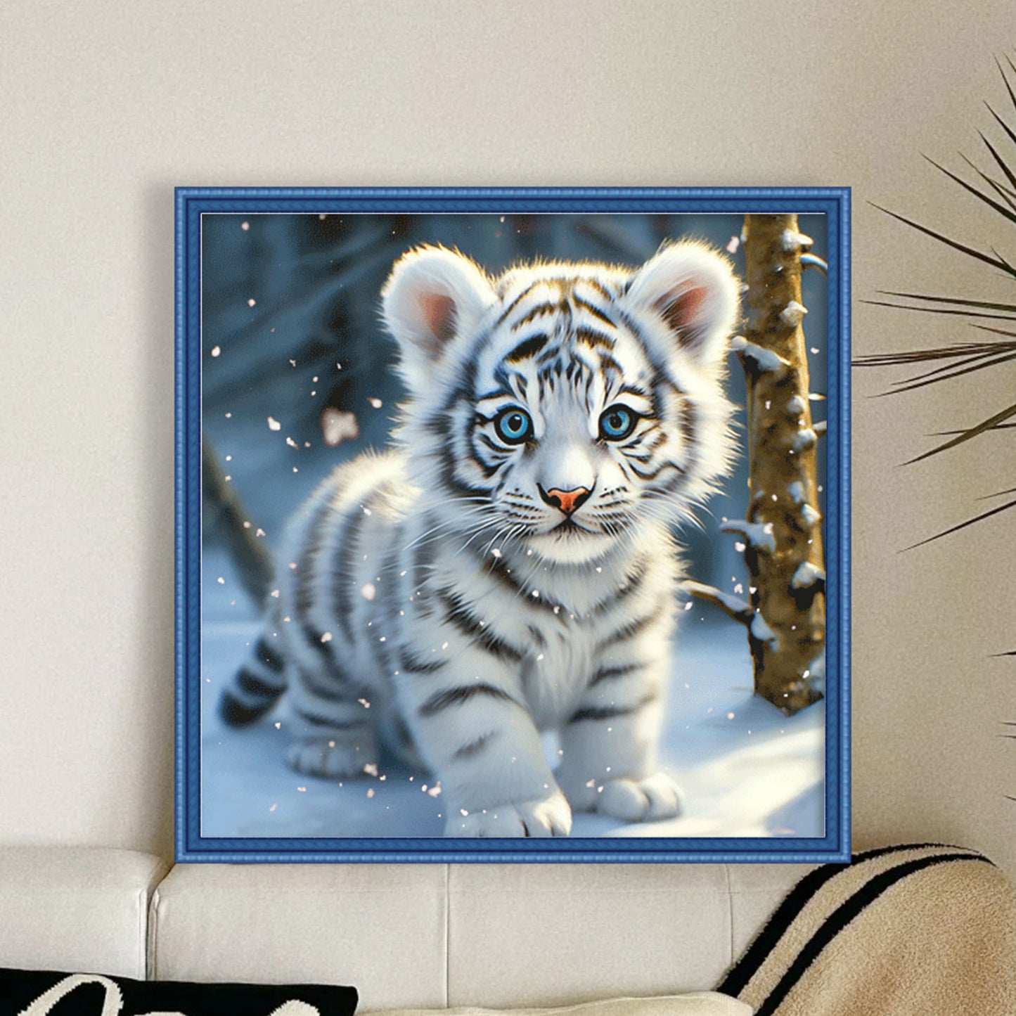 Tiger - Full 11CT Stamped Cross Stitch 40x40CM - Huacan