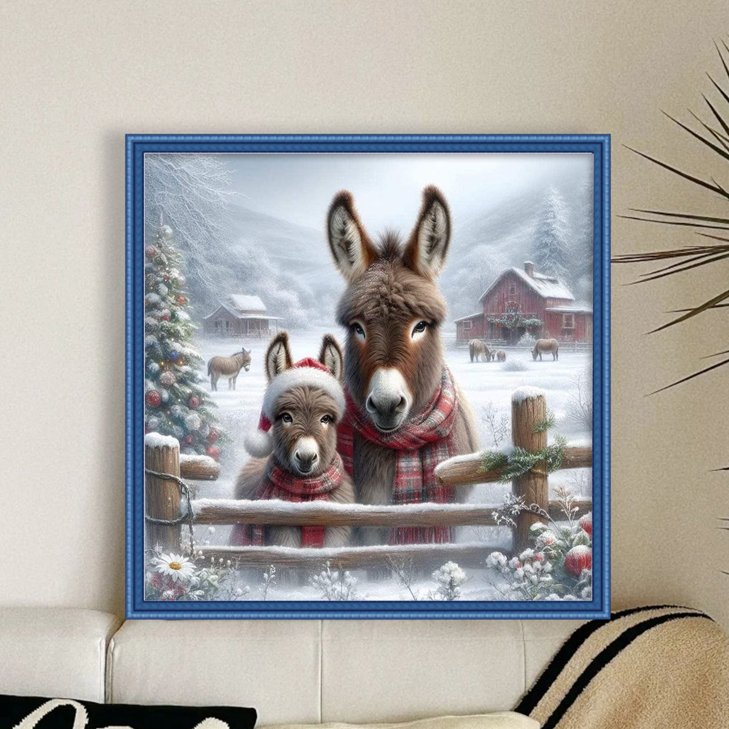 Donkey - Full 11CT Stamped Cross Stitch 40x40CM - Huacan