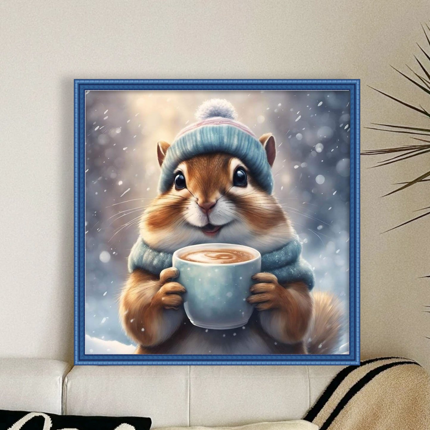 Squirrel - Full 11CT Stamped Cross Stitch 40x40CM - Huacan