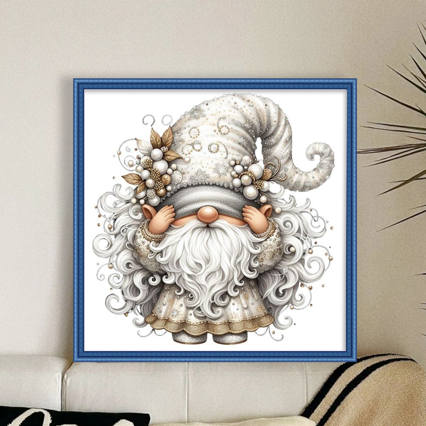 Gnome - Full 11CT Stamped Cross Stitch 40x40CM - Huacan