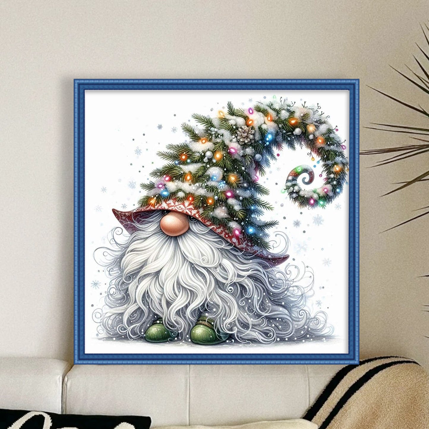 Gnome - Full 11CT Stamped Cross Stitch 40x40CM - Huacan