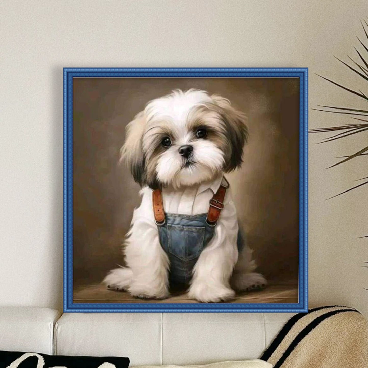 Shih Tzu-Dog - Full 11CT Stamped Cross Stitch 40x40CM - Huacan