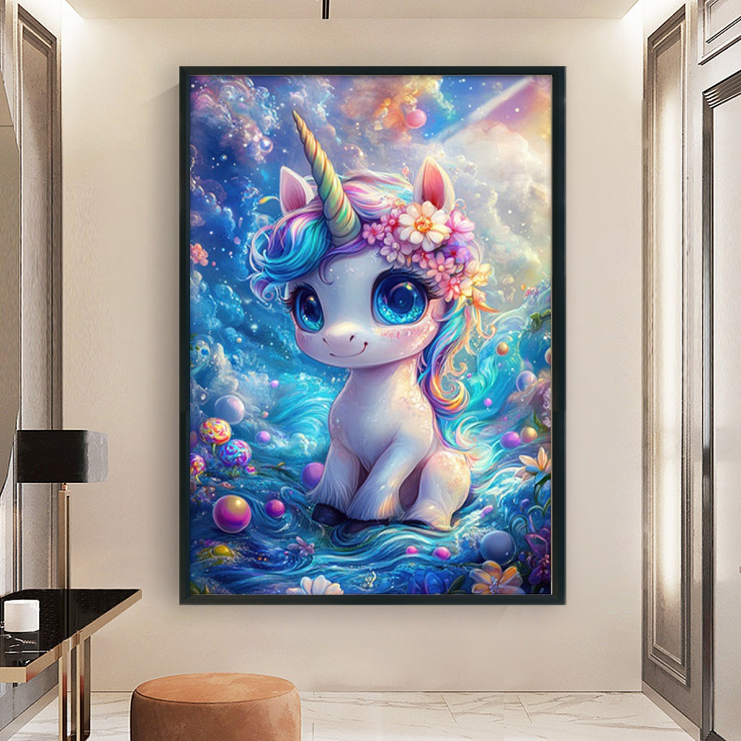 Lucky Unicorn - Full 11CT Stamped Cross Stitch 50x70CM - Mona Lisa