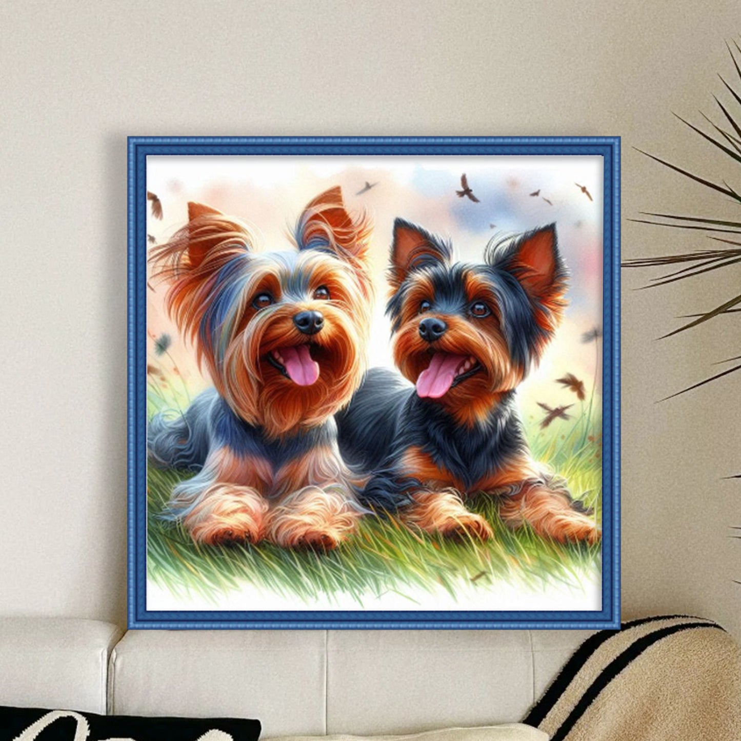 Yorkshire Terrier - Full 11CT Stamped Cross Stitch 40x40CM - Huacan
