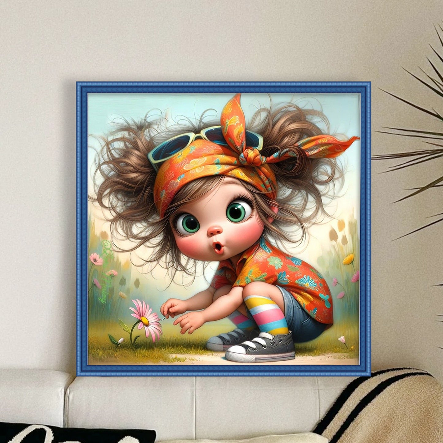 Girl - Full 11CT Stamped Cross Stitch 40x40CM - Huacan