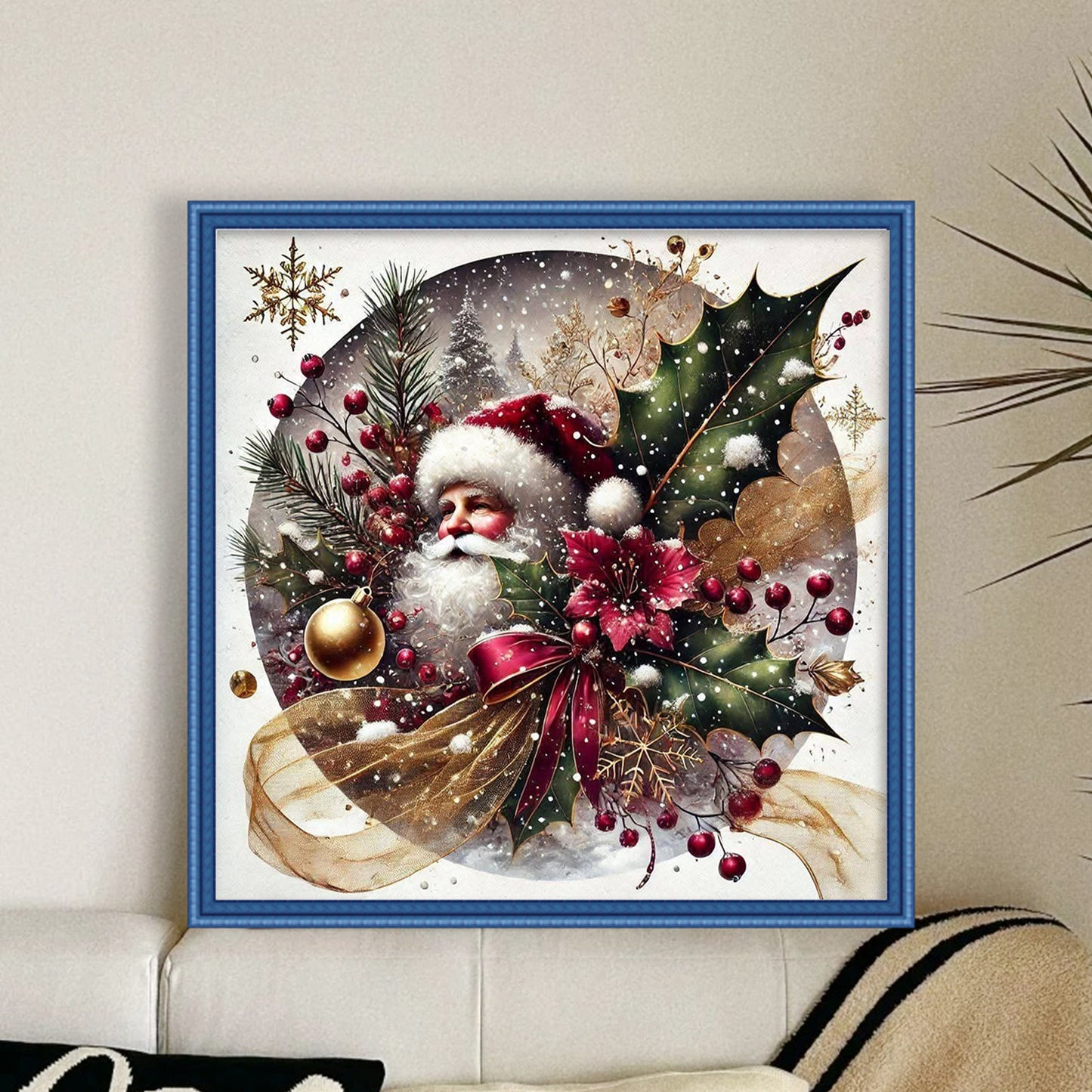 Santa Claus - Full 11CT Stamped Cross Stitch 45x45CM - Huacan