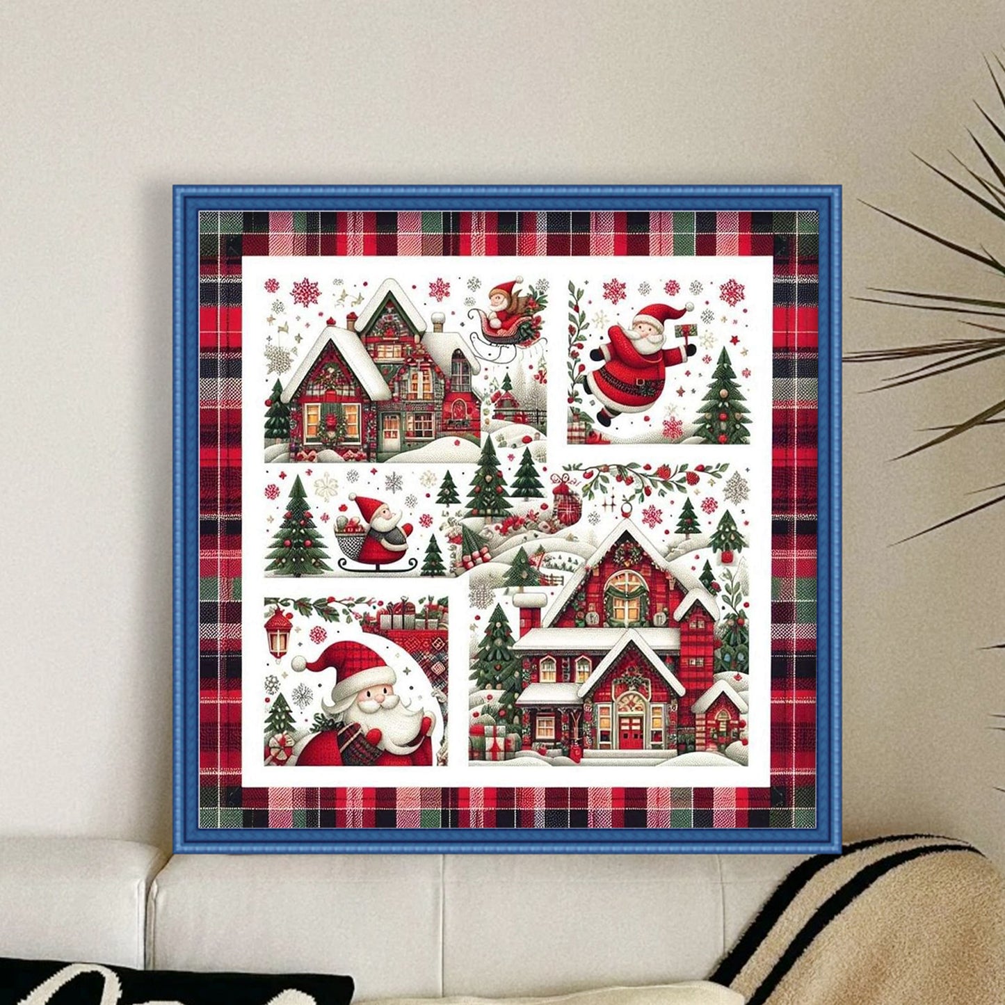 Christmas Scenery - Full 11CT Stamped Cross Stitch 45x45CM - Huacan