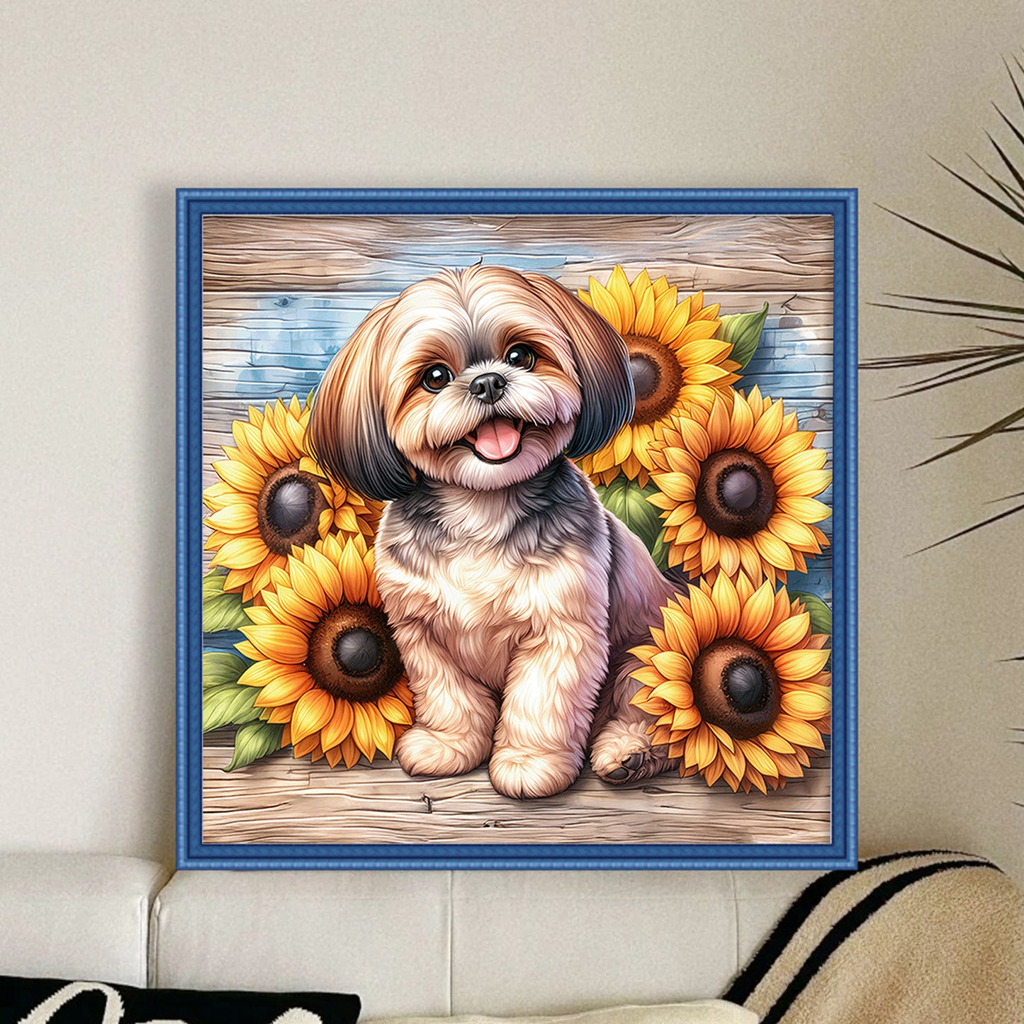 Shih Tzu - Full 11CT Counted Cross Stitch 40x40CM - Huacan