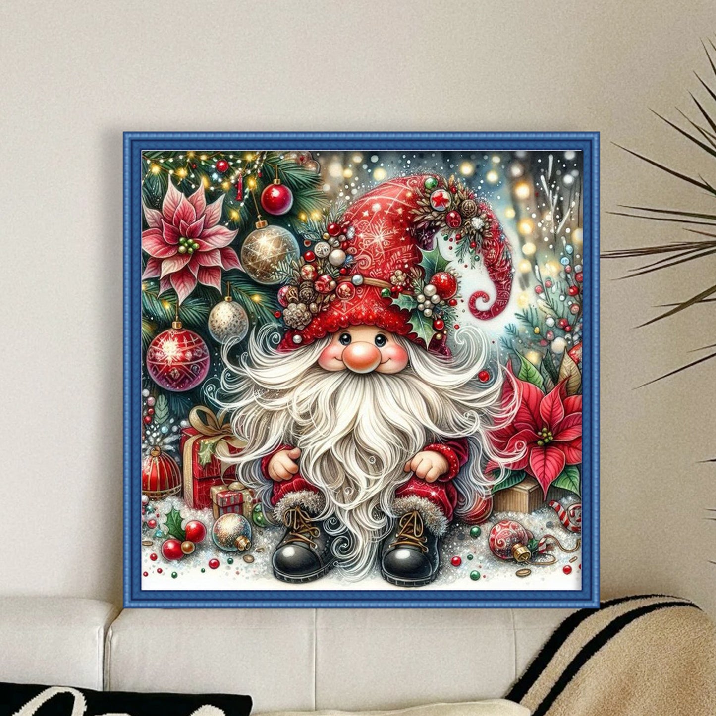 Gnome - Full 11CT Stamped Cross Stitch 45x45CM - Huacan