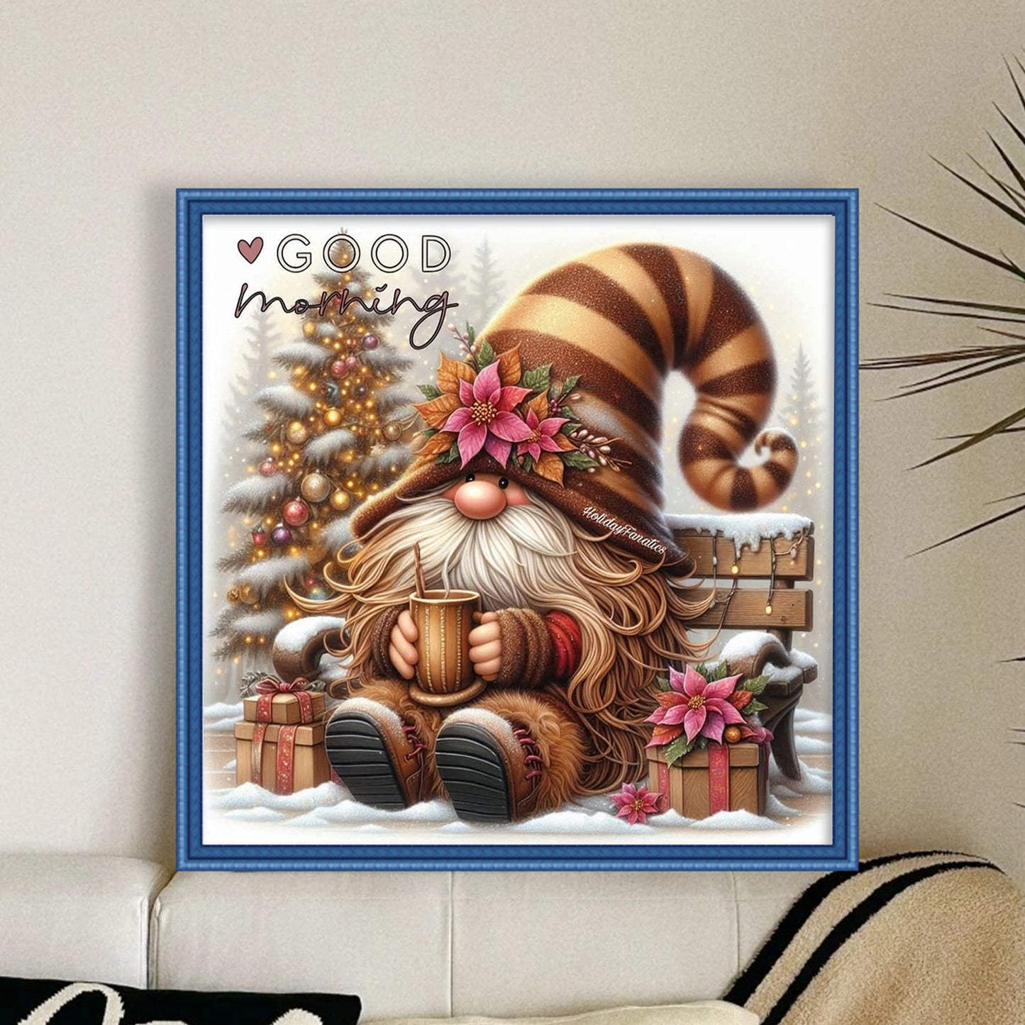 Gnome - Full 11CT Stamped Cross Stitch 45x45CM - Huacan