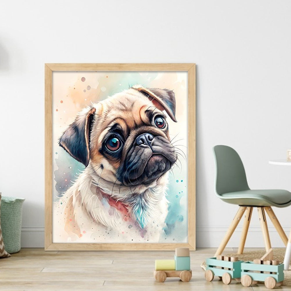 Pug-Dog - Full 11CT Counted Cross Stitch 40x50CM - Huacan