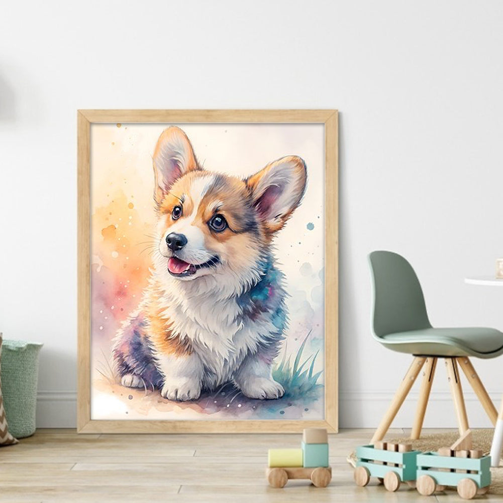 Corgi-Dog - Full 11CT Counted Cross Stitch 40x50CM - Huacan