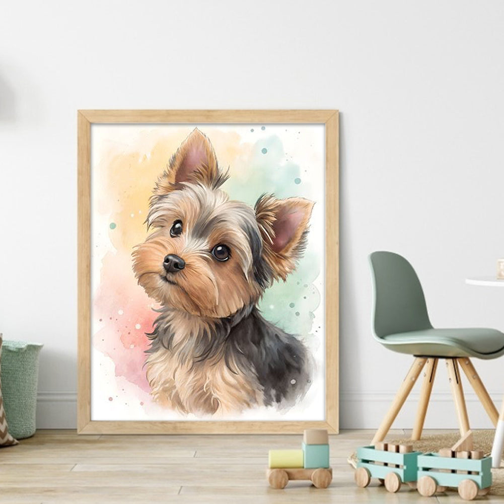 Yorkshire Terrier-Dog - Full 11CT Counted Cross Stitch 40x50CM - Huacan