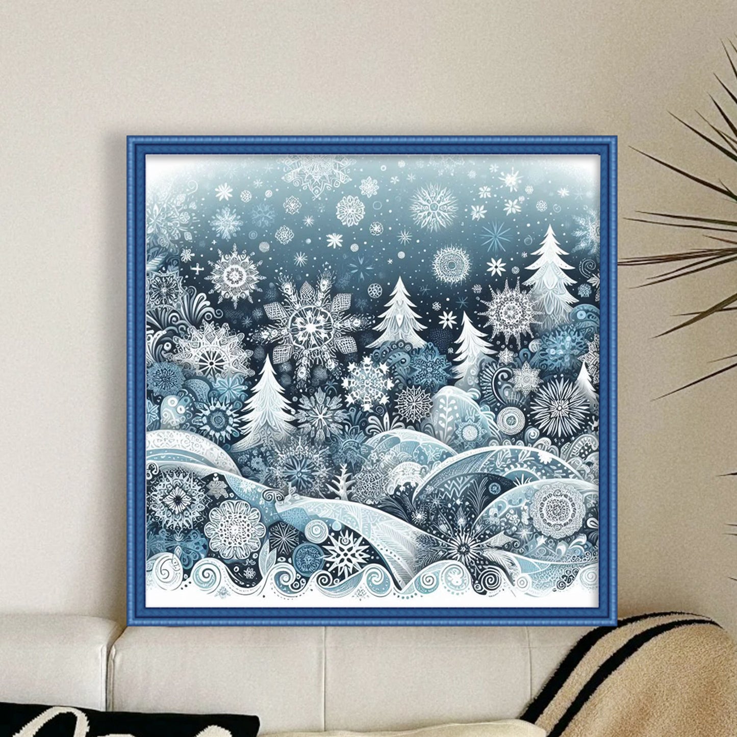 Christmas Scenery - Full 14CT Counted Cross Stitch 40x40CM - Huacan