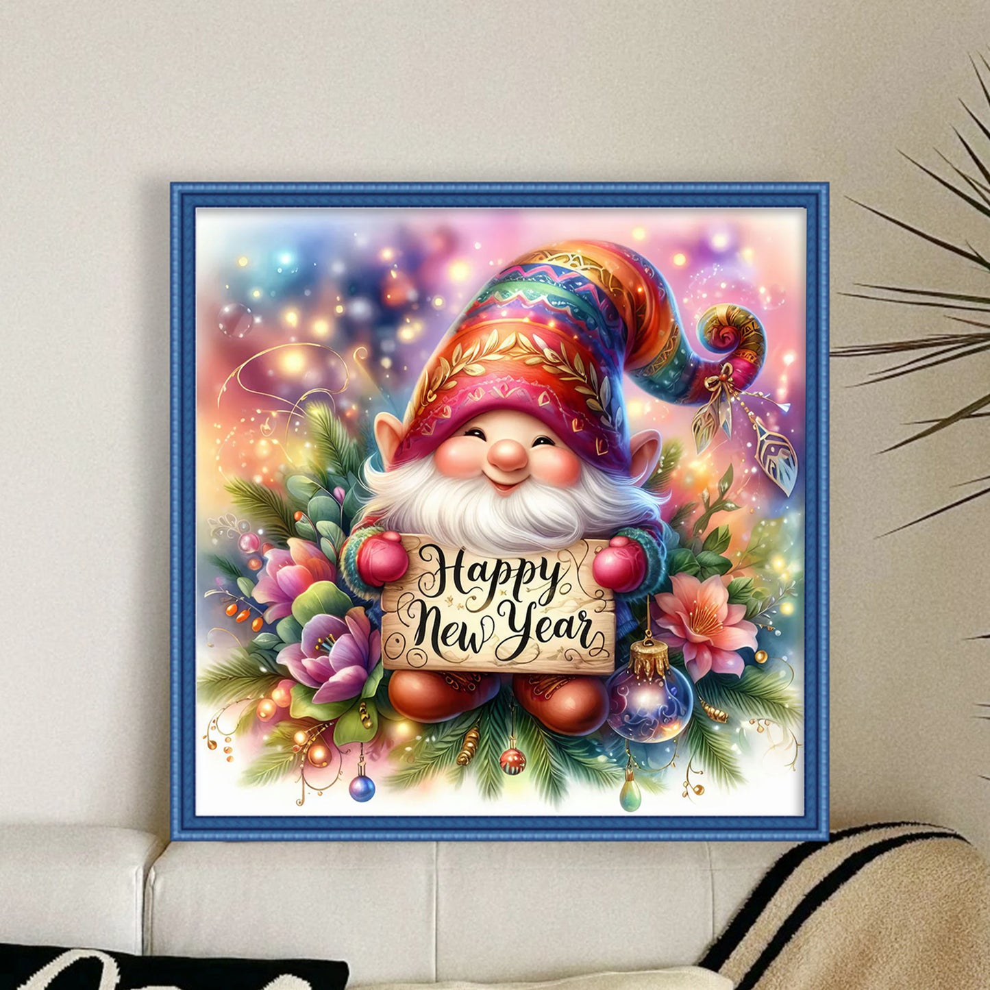 Gnome - Full 11CT Stamped Cross Stitch 45x45CM - Huacan
