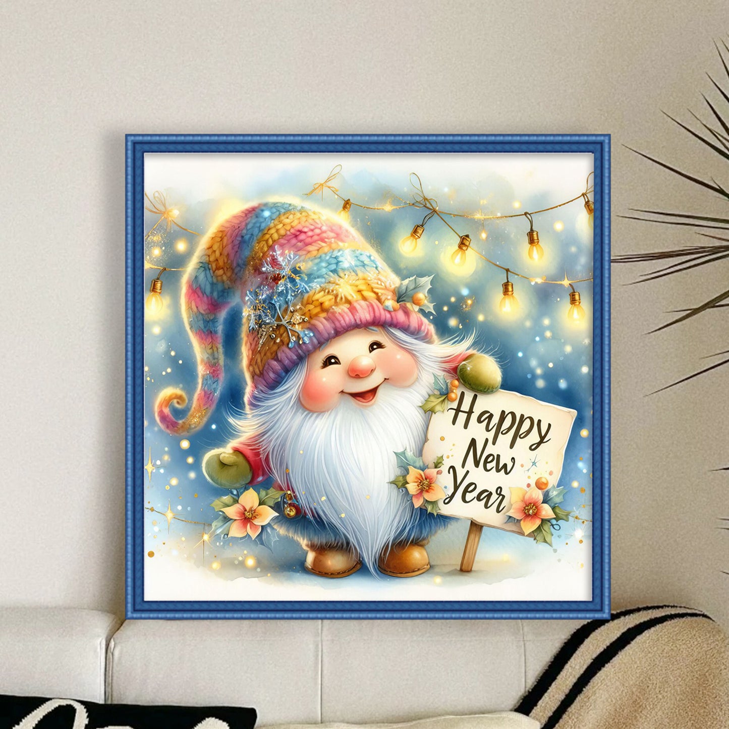 Gnome - Full 11CT Stamped Cross Stitch 45x45CM - Huacan