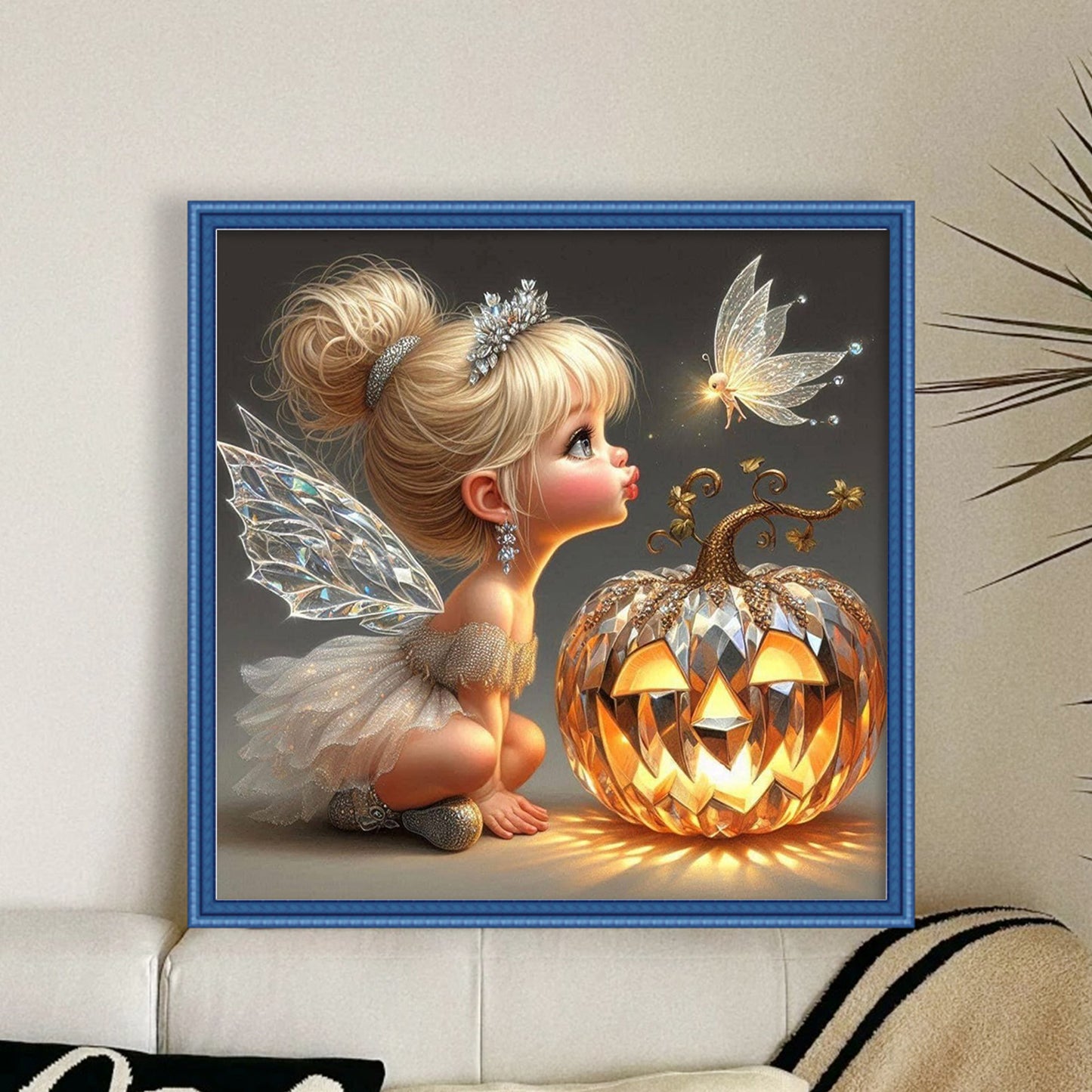 Elf And Pumpkin - Full 11CT Stamped Cross Stitch 40x40CM - Huacan