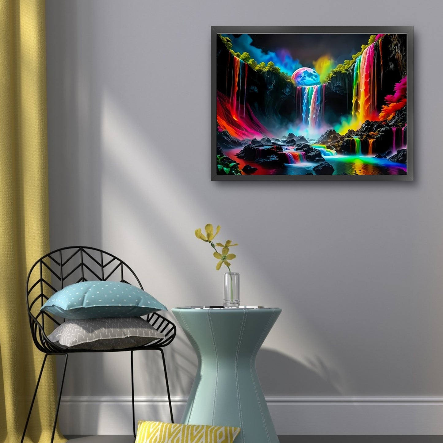 Colorful Waterfall - Full 11CT Stamped Cross Stitch 40x50CM - Huacan