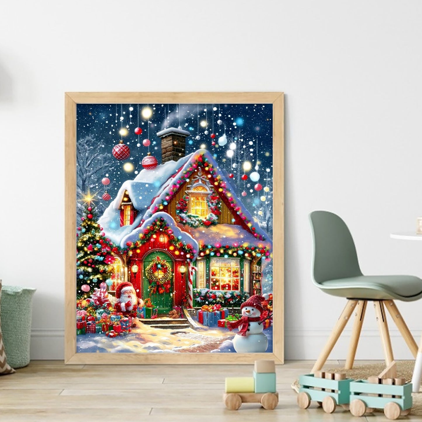 Christmas Hut - Full 11CT Stamped Cross Stitch 40x50CM - Huacan