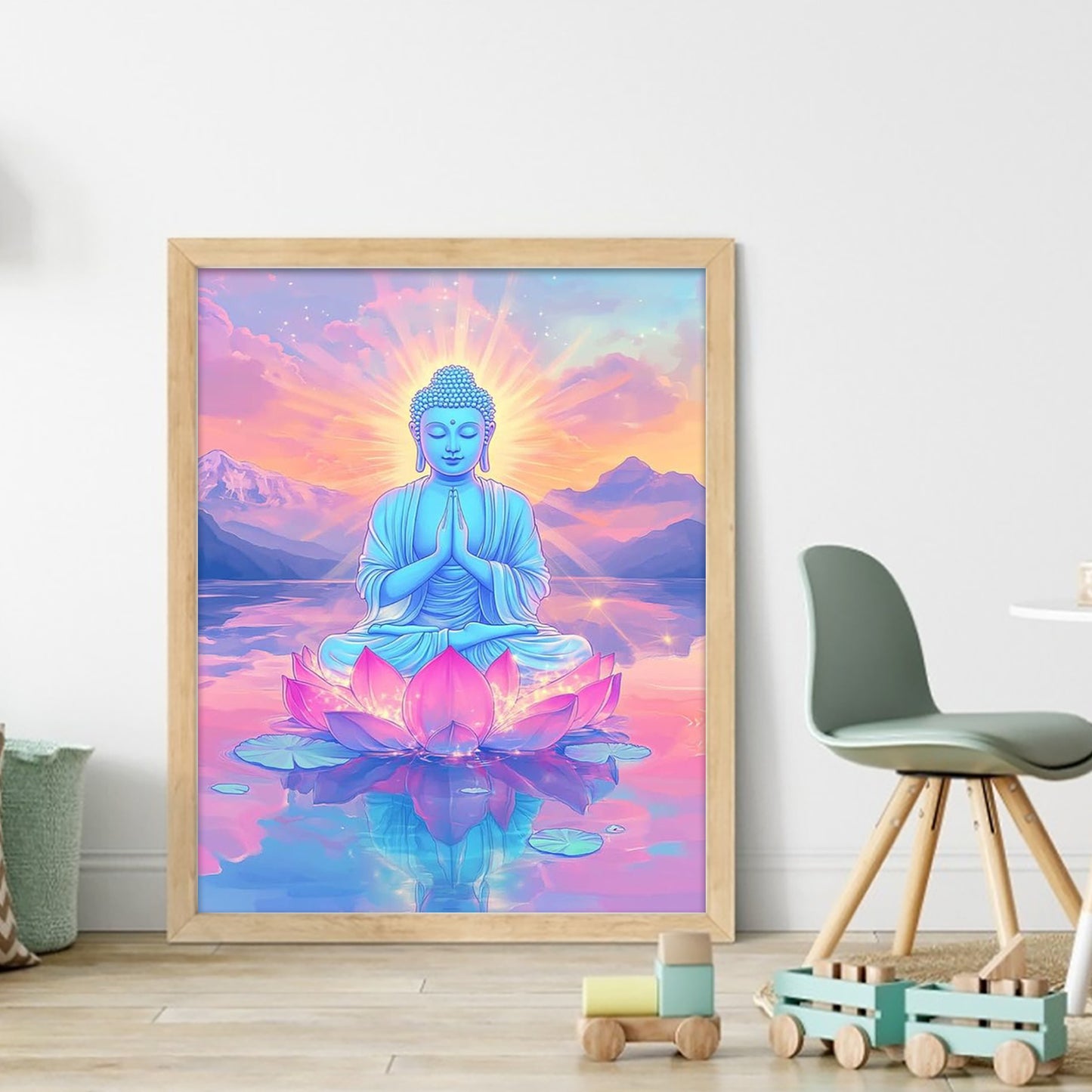 Buddha Statue - Full 11CT Stamped Cross Stitch 40x50CM - Huacan