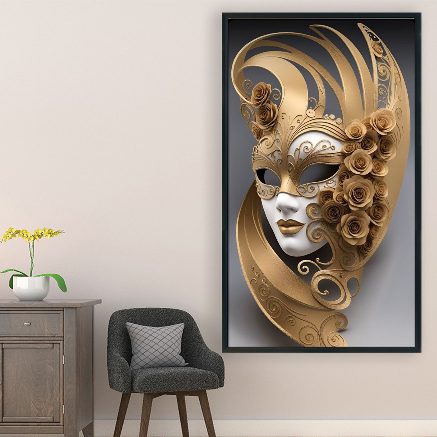 Mask - Full 11CT Stamped Cross Stitch 40x70CM - Huacan