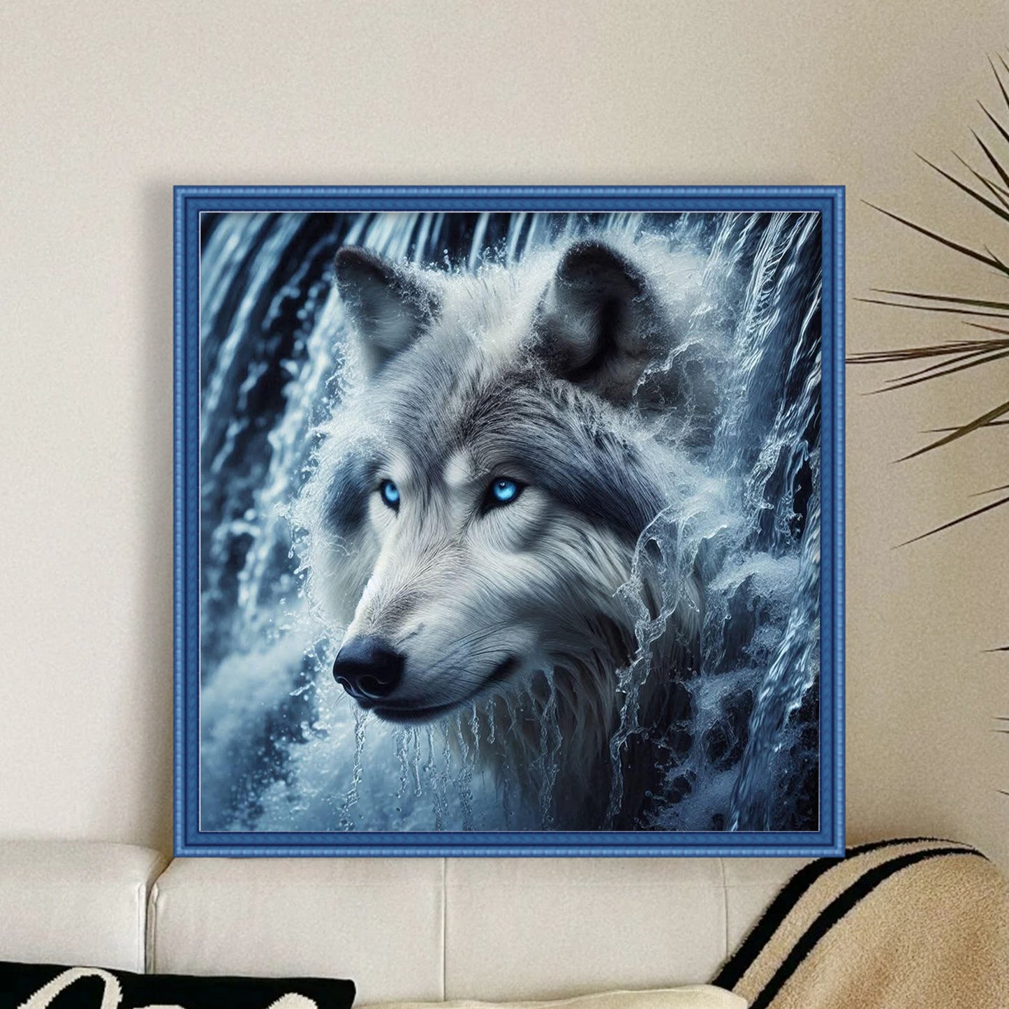White Wolf - Full 11CT Stamped Cross Stitch 45x45CM - Huacan