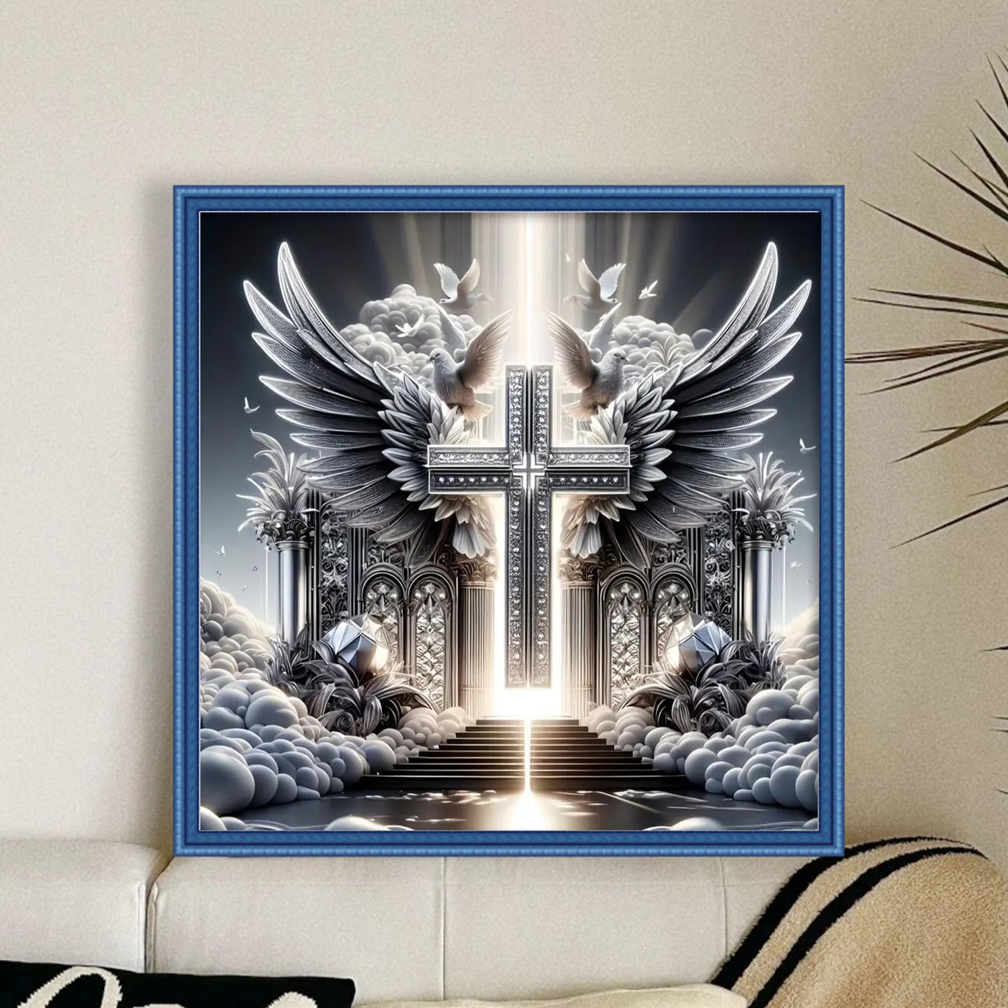 Cross - Full 11CT Stamped Cross Stitch 40x40CM - Huacan