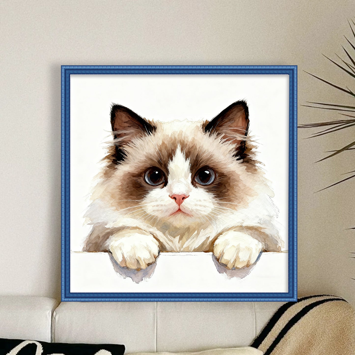 Ragdoll Cat - Full 11CT Stamped Cross Stitch 40x40CM - Huacan