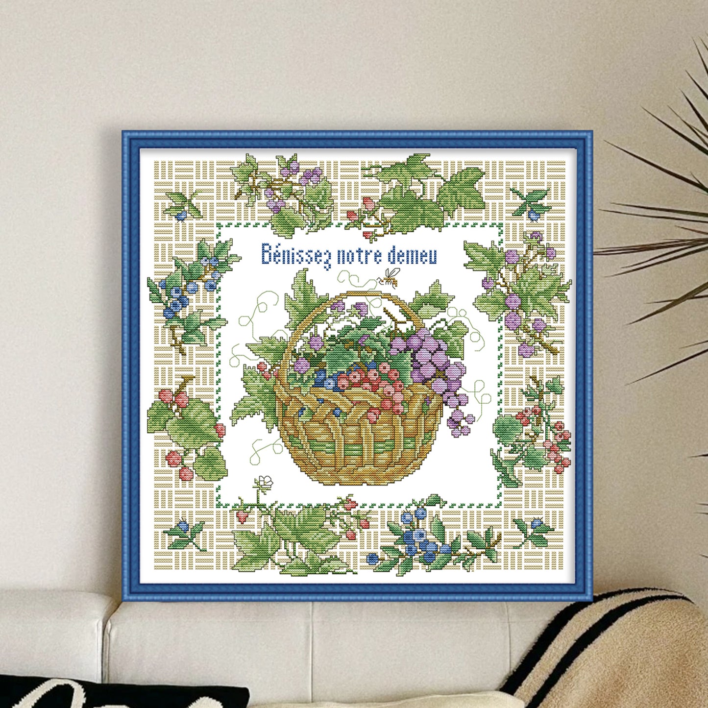 Bless My Home - Full 14CT Stamped Cross Stitch 42x42CM - Joy Sunday Backstitch