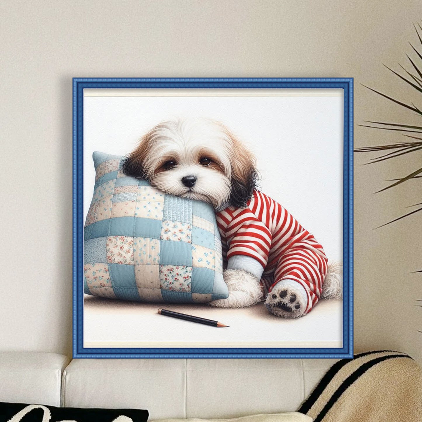 Shih Tzu-Dog - Full 11CT Stamped Cross Stitch 40x40CM - Yishu