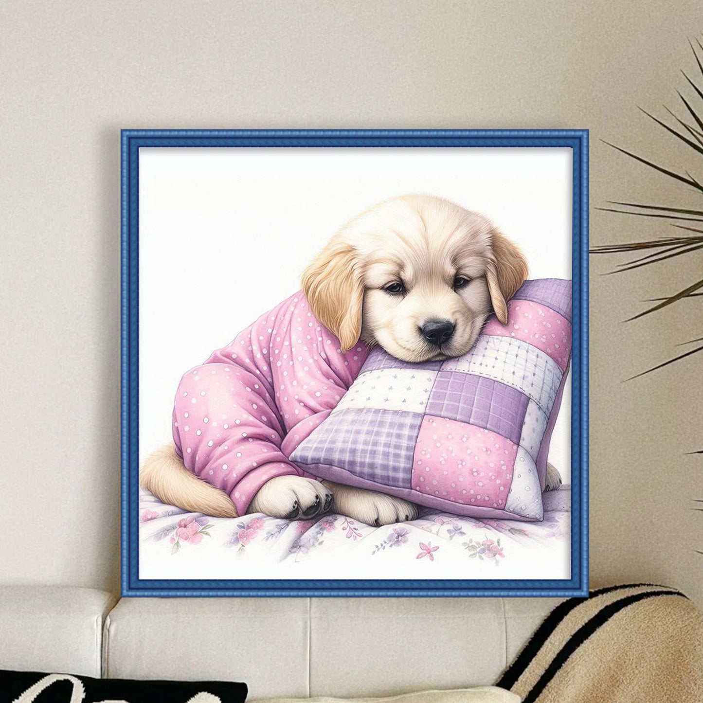 Golden Retriever-Dog - Full 11CT Stamped Cross Stitch 40x40CM - Yishu