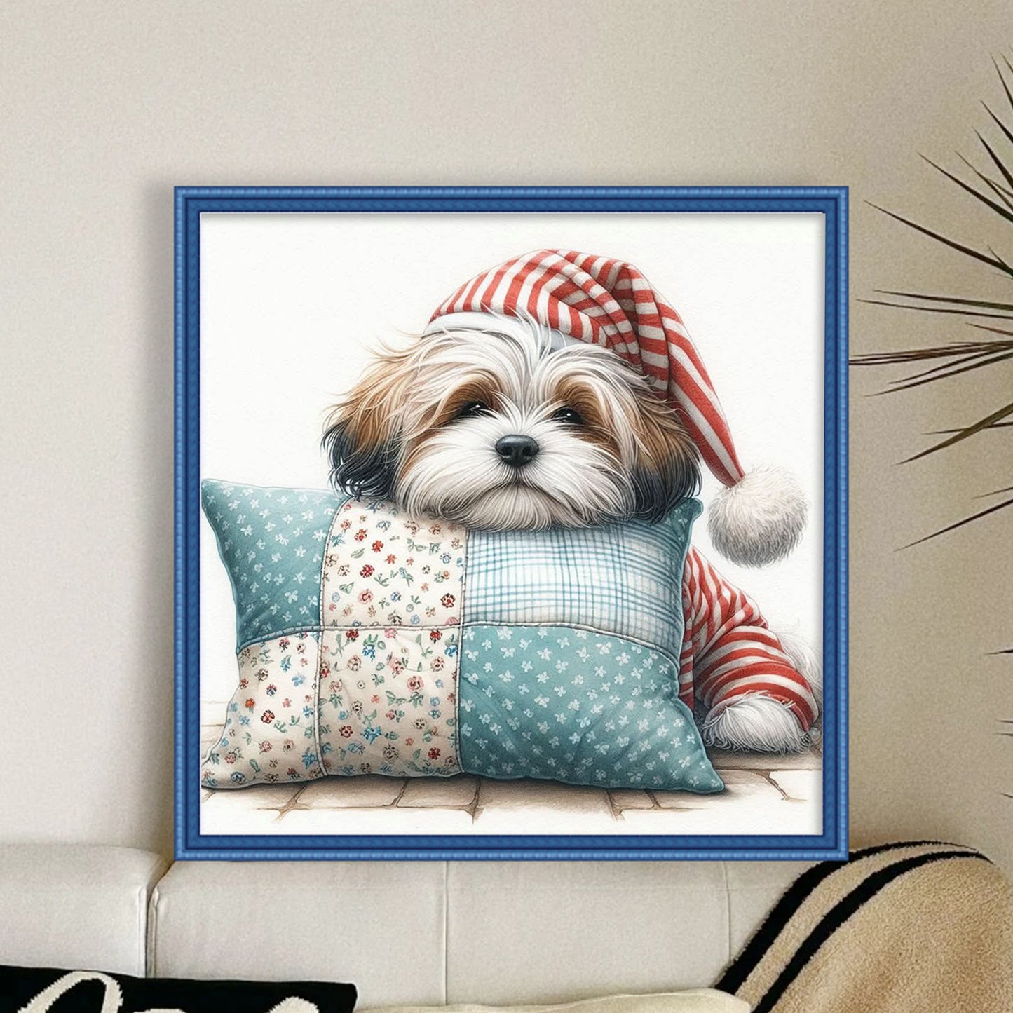 Shih Tzu-Dog - Full 11CT Stamped Cross Stitch 40x40CM - Yishu