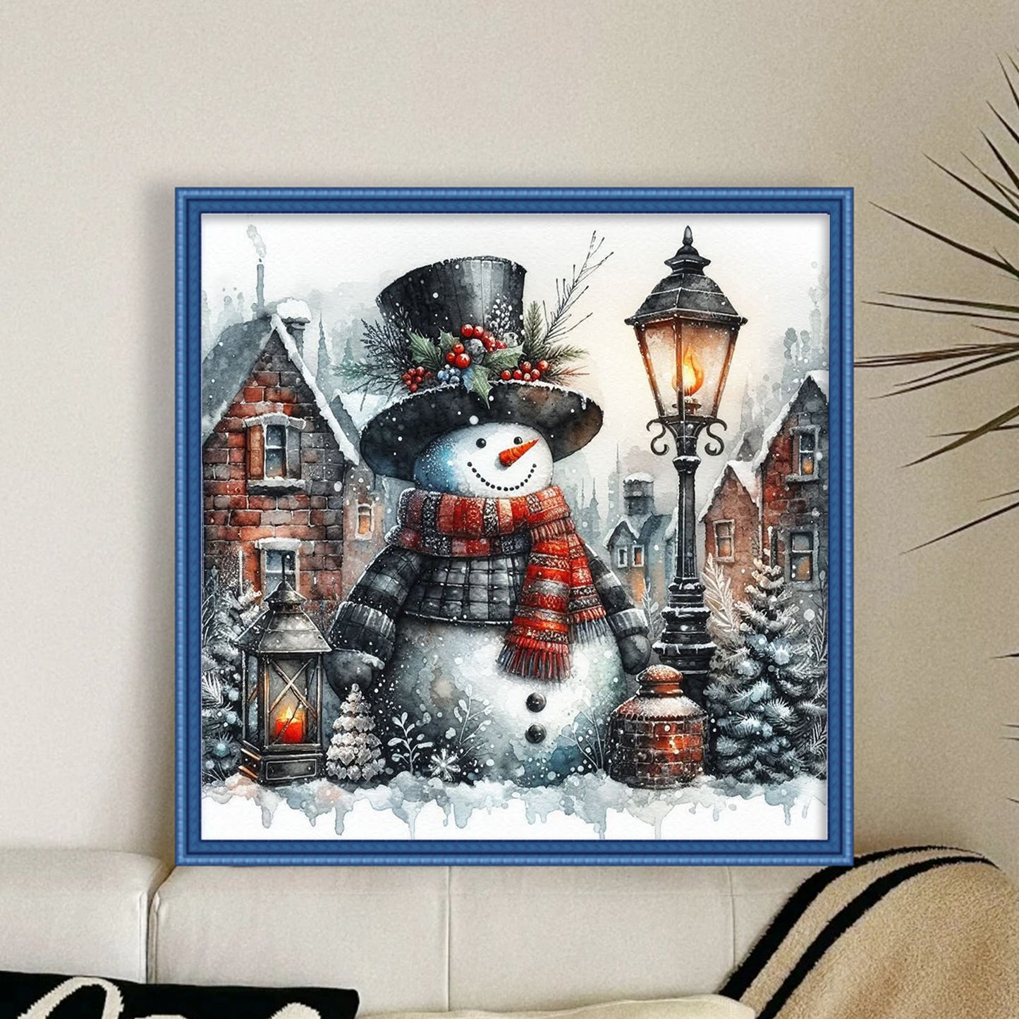 Winter Snowman - Full 11CT Counted Cross Stitch 40x40CM - Huacan