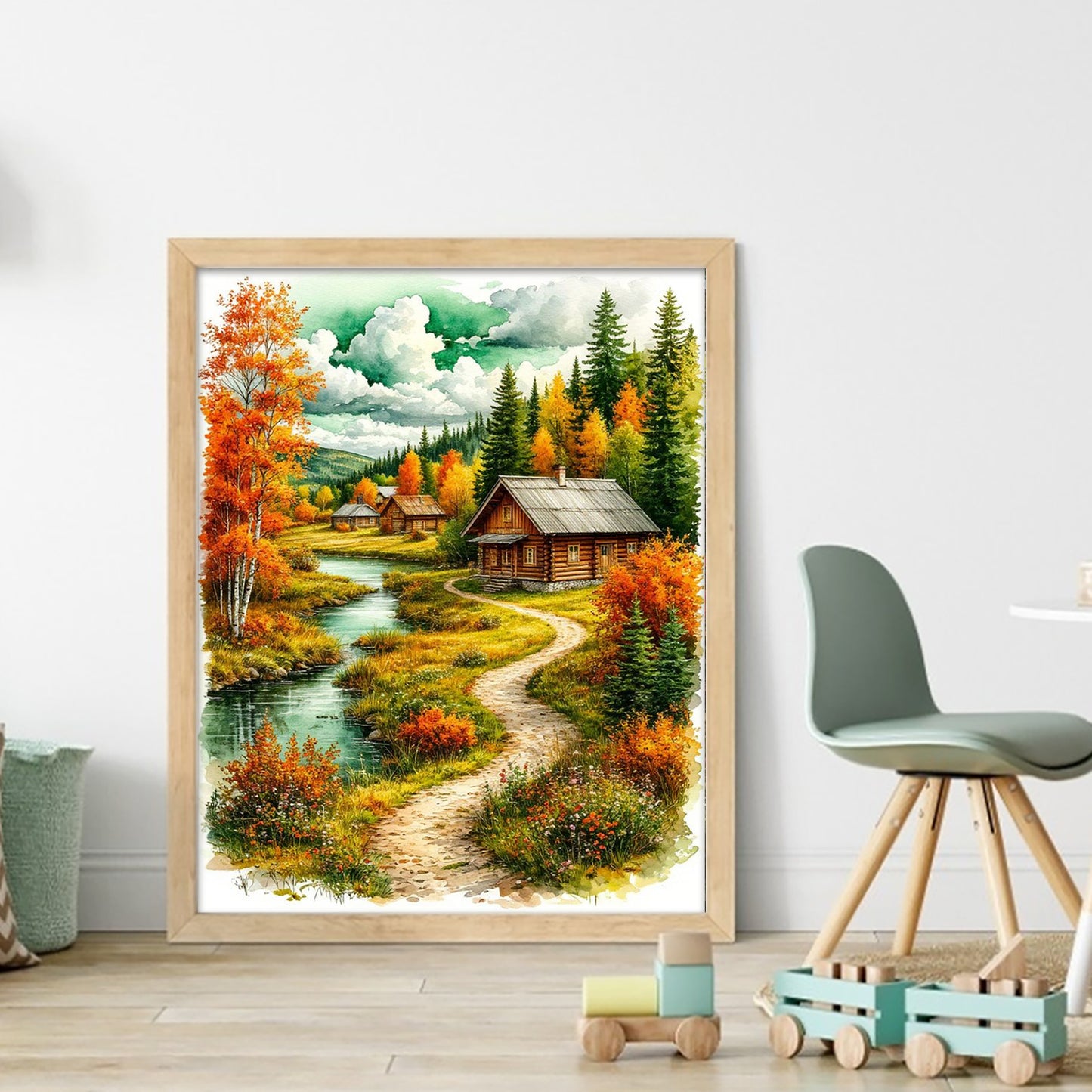 Autumn Scenery - Full 11CT Stamped Cross Stitch 40x50CM - Huacan