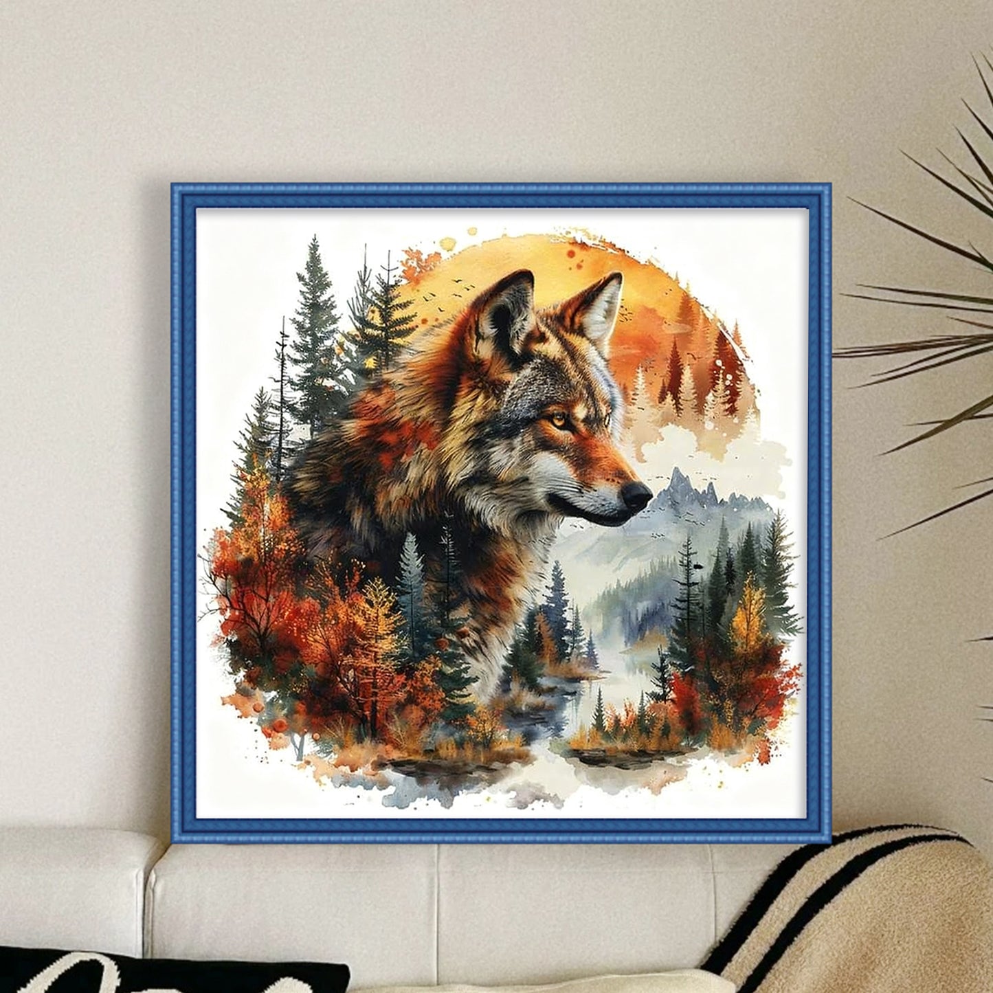 Animal - Full 11CT Stamped Cross Stitch 45x45CM - Huacan
