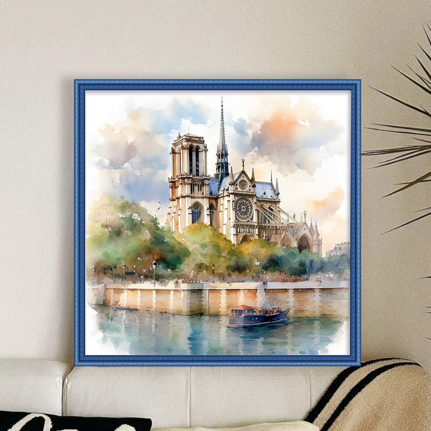 Notre-Dame De Paris - Full 18CT Stamped Cross Stitch 25x25CM - Huacan