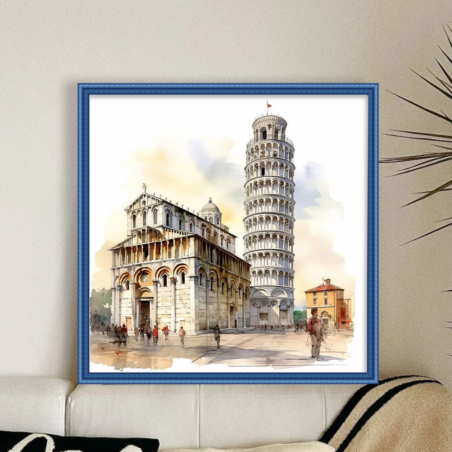 Leaning Tower Of Pisa - Full 18CT Stamped Cross Stitch 25x25CM - Huacan