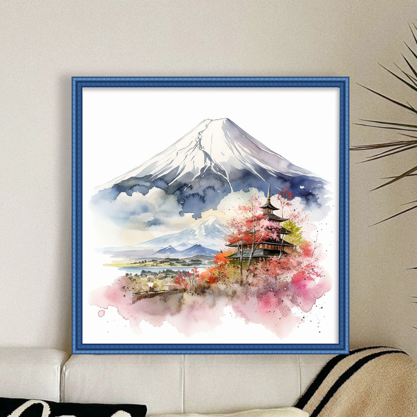 Mount Fuji - Full 18CT Stamped Cross Stitch 25x25CM - Huacan