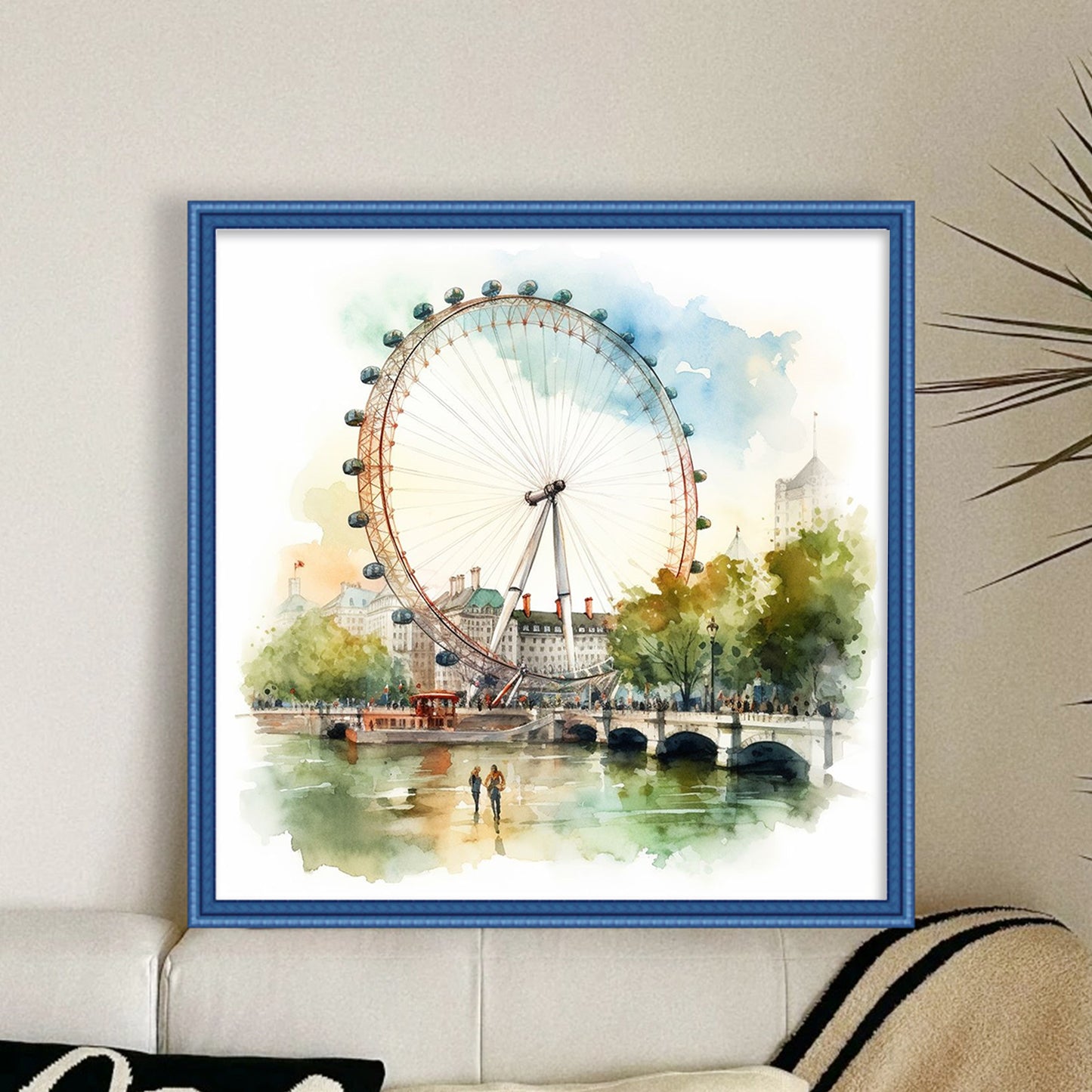 London Eye - Full 18CT Stamped Cross Stitch 25x25CM - Huacan