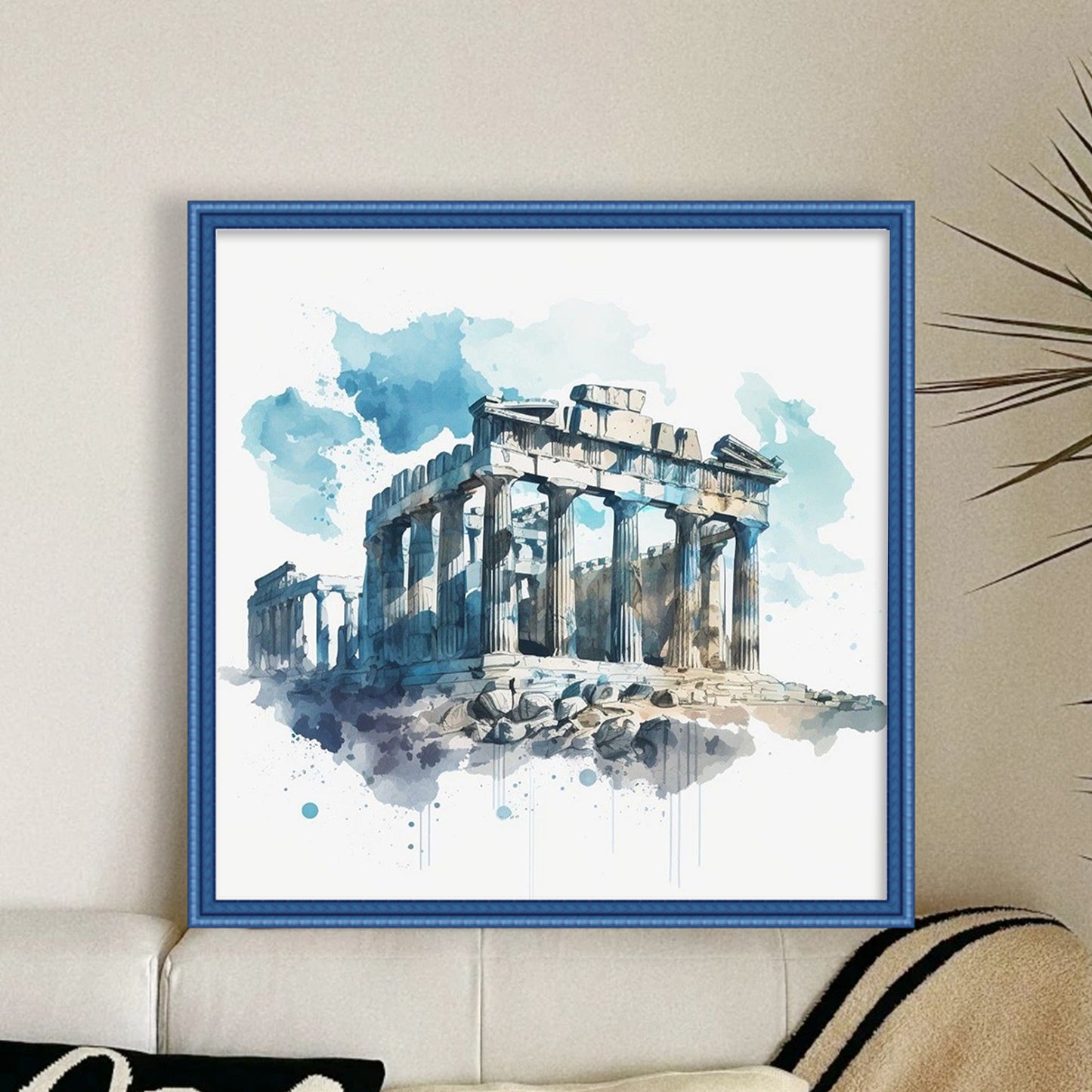 Parthenon - Full 18CT Stamped Cross Stitch 25x25CM - Huacan