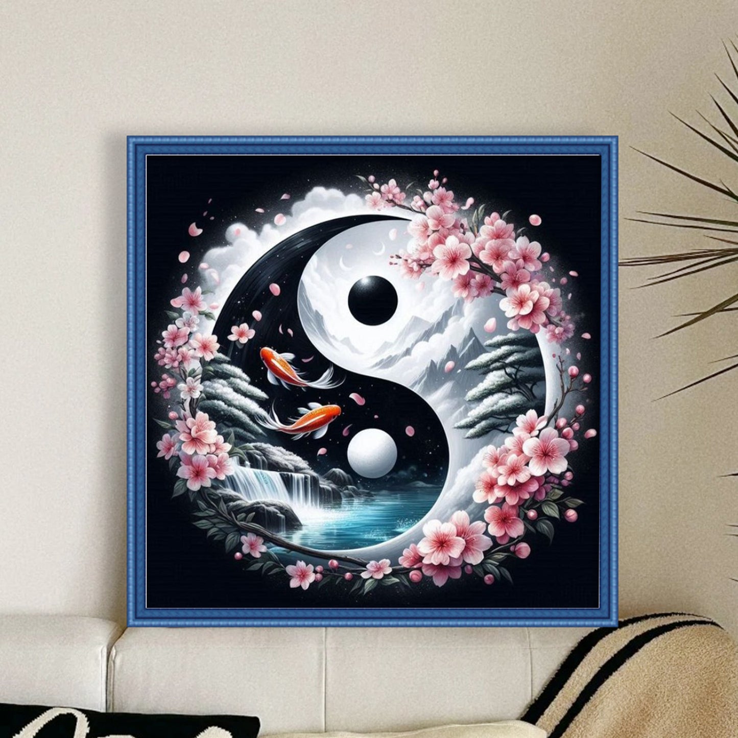 Tai Chi Yin Yang - Scenery - Full 11CT Stamped Cross Stitch 40x40CM - Yishu