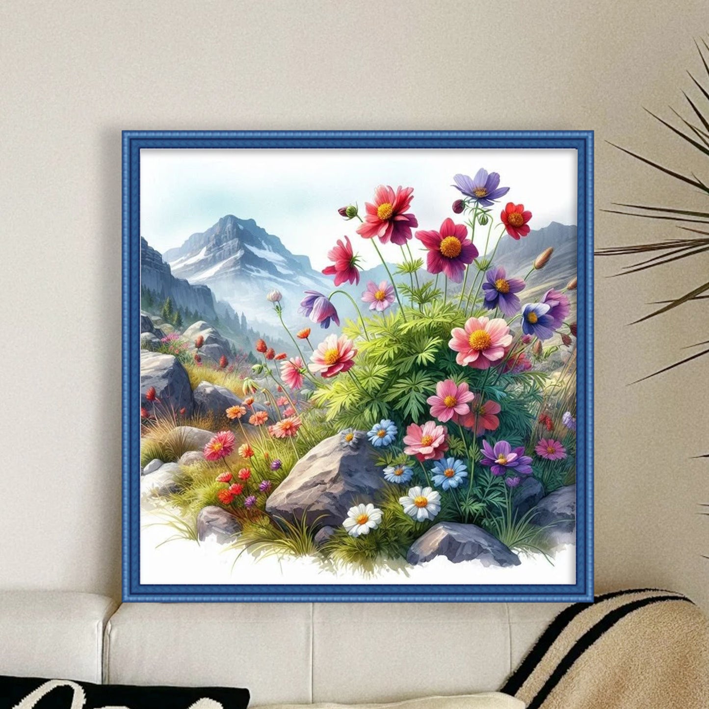 Fresh Flower - Full 11CT Stamped Cross Stitch 40x40CM - Yishu