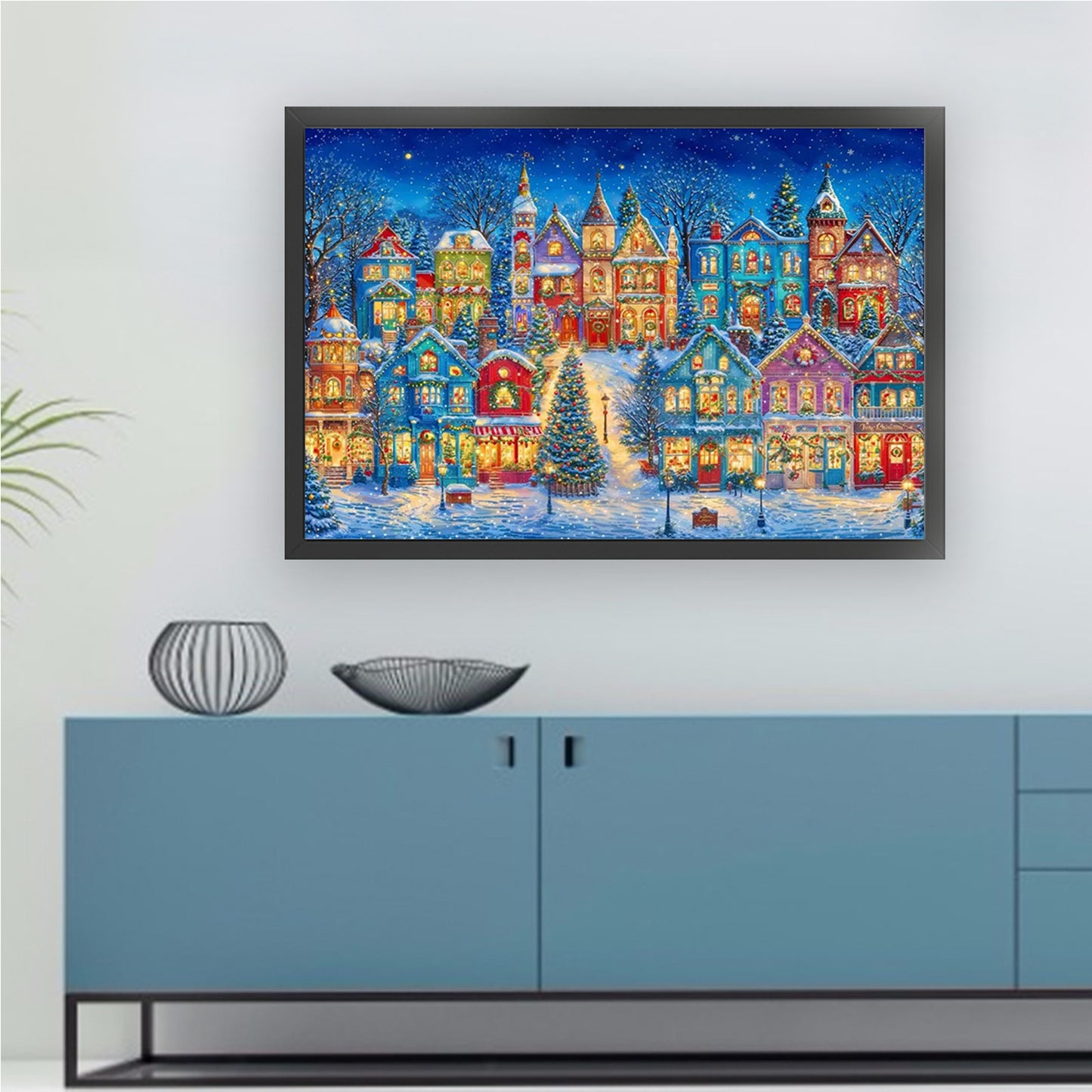 Christmas Starry Night - Full 9CT Stamped Cross Stitch 130x95CM - Jun He(73Colors)
