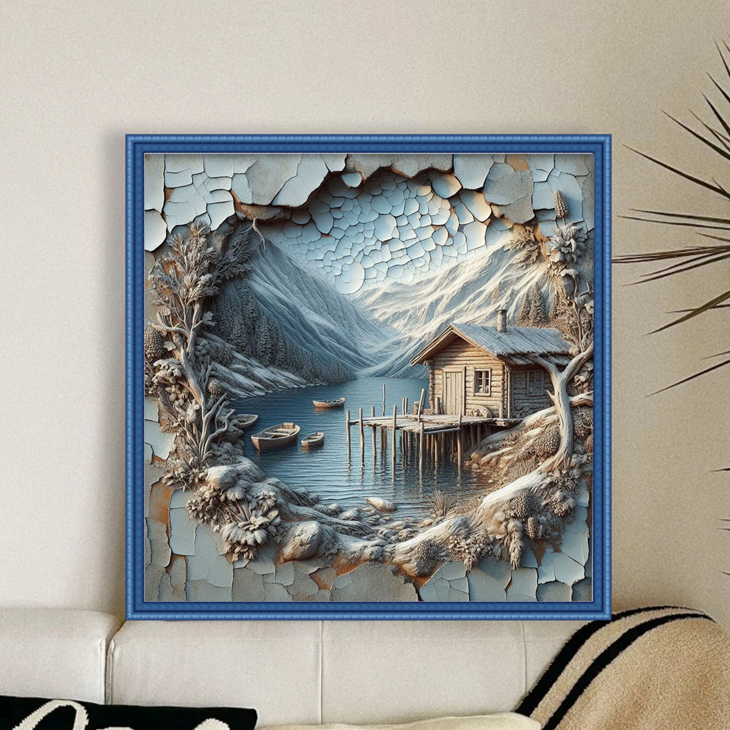 Forest Hut - Full 14CT Counted Cross Stitch 40x40CM - Yishu