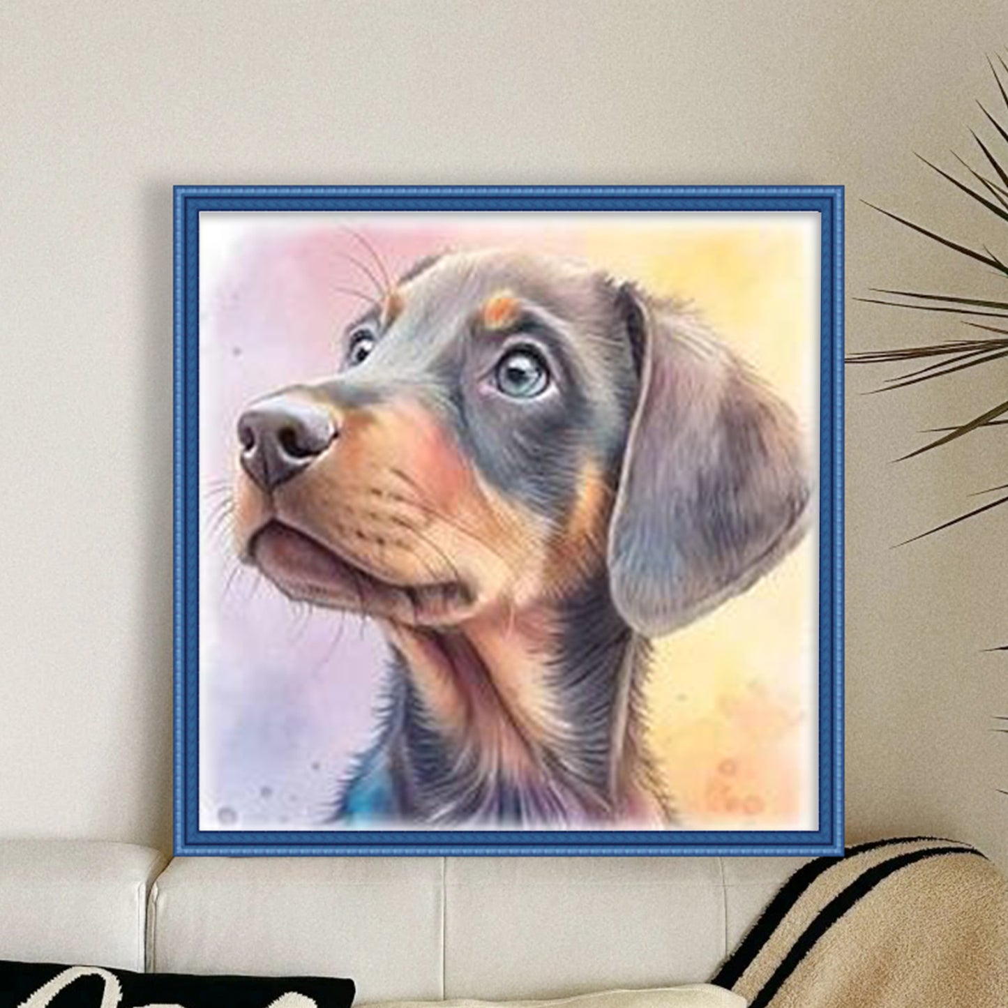 Doberman-Dog - Full 11CT Stamped Cross Stitch 40x40CM - Yishu